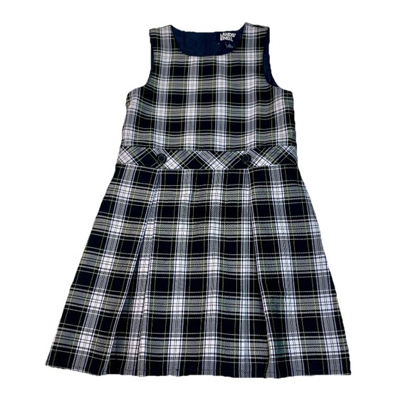 Lands End Other - Lands End Youth Girls 12 School Uniform Plaid Jumper Dress Skirt Blue‎ Green